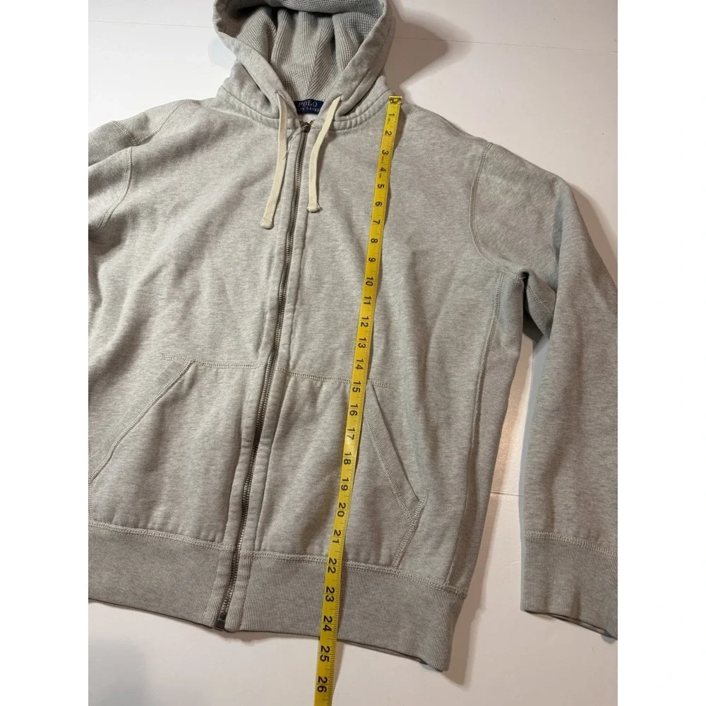 Polo Ralph Lauren Thermal Men's Grey Full Zip-Up Hoodie Jacket Size Large